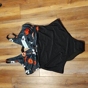 NEW Yonique Tropical Flower One Piece Swimsuit - Sz. 24W